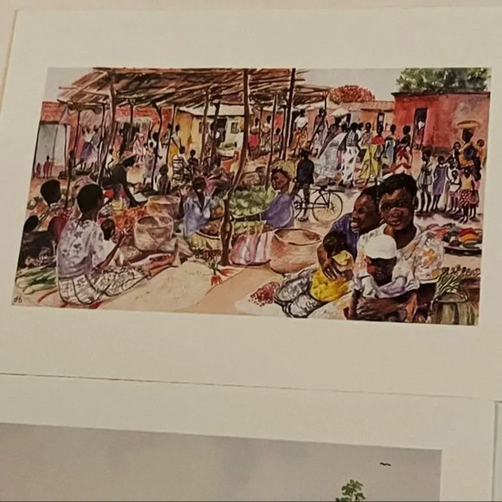 Watercolor by Dorothy B. Hayes 1994 Blank‎ Cards Set of 14 Floral People Farm